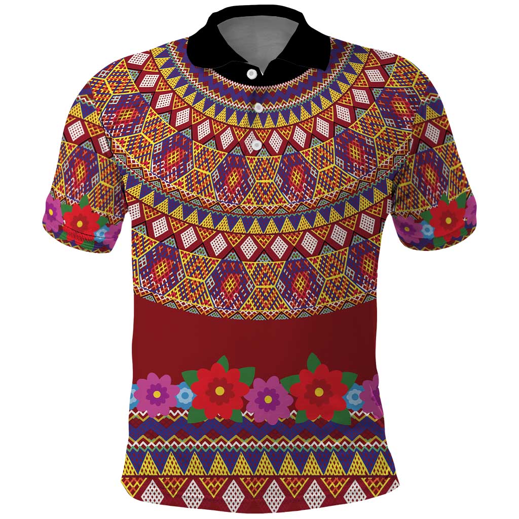 Greenland Costume Polo Shirt Tradional Kalaallisuut Pattern LT9