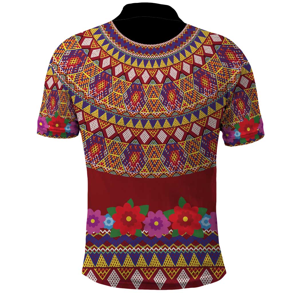 Greenland Costume Polo Shirt Tradional Kalaallisuut Pattern LT9