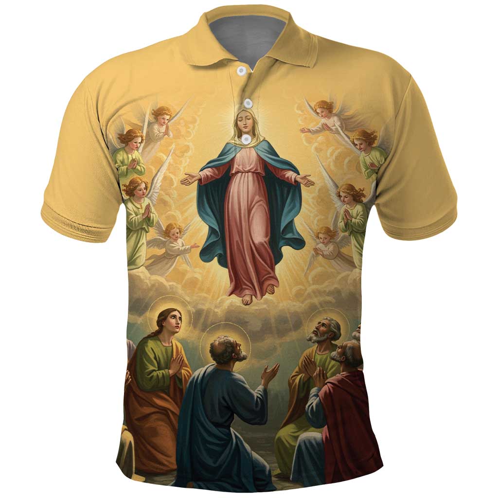 Assumption Virgin Mary to Heaven Polo Shirt Falling Asleep of the Mother of God LT9
