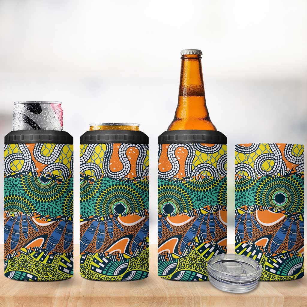Africa Tribal Mixed Pattern 4 in 1 Can Cooler Tumbler LT9