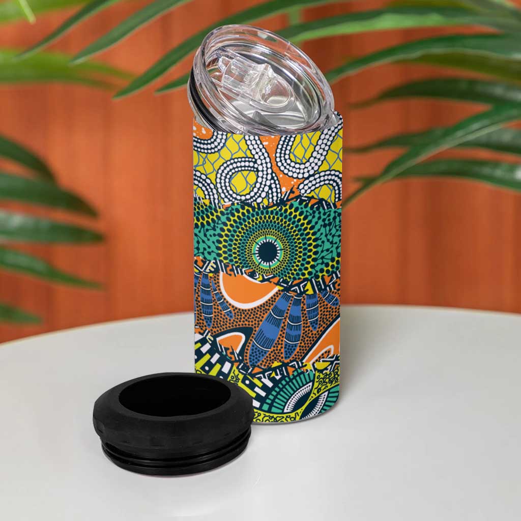 Africa Tribal Mixed Pattern 4 in 1 Can Cooler Tumbler LT9