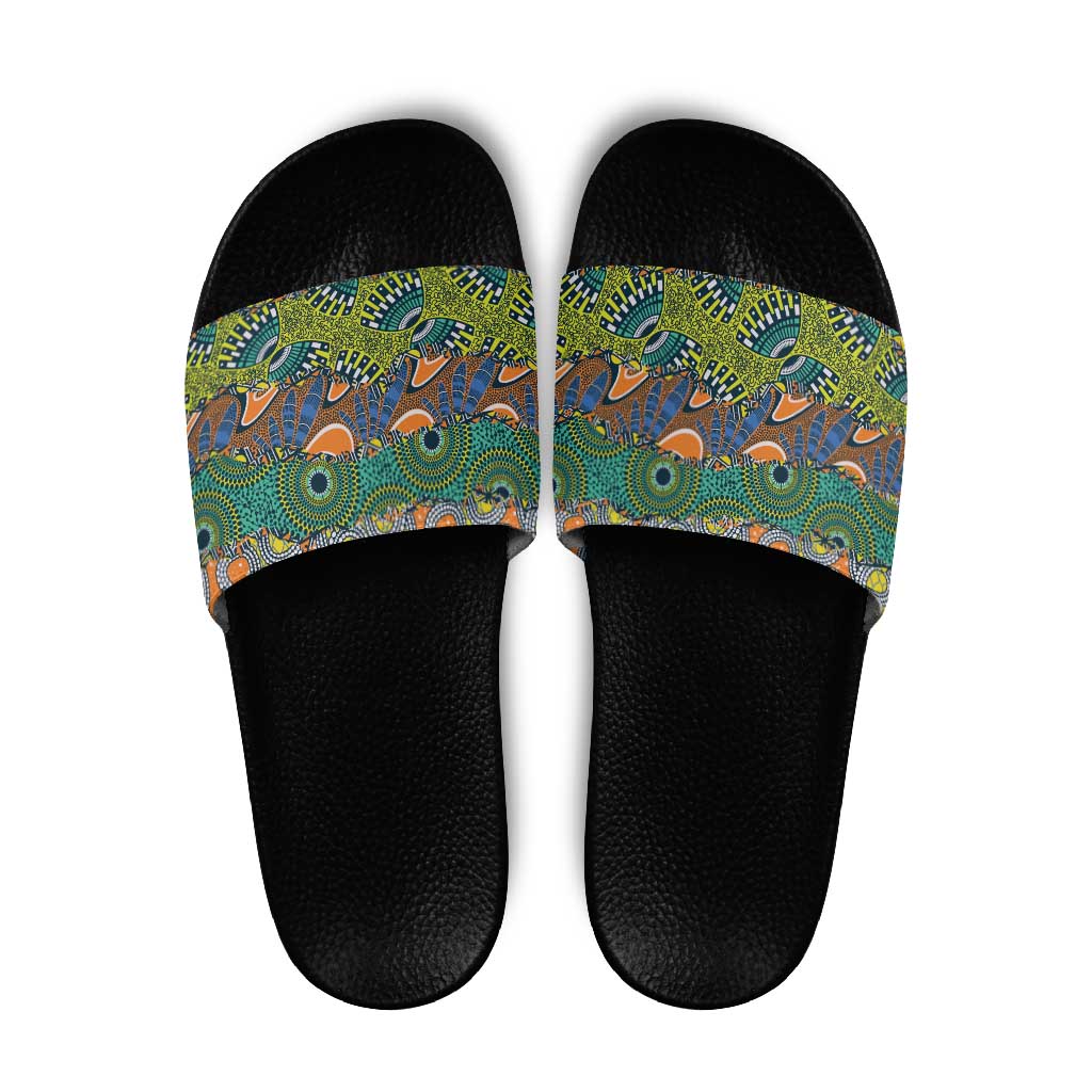 Africa Tribal Mixed Pattern Slide Sandals LT9