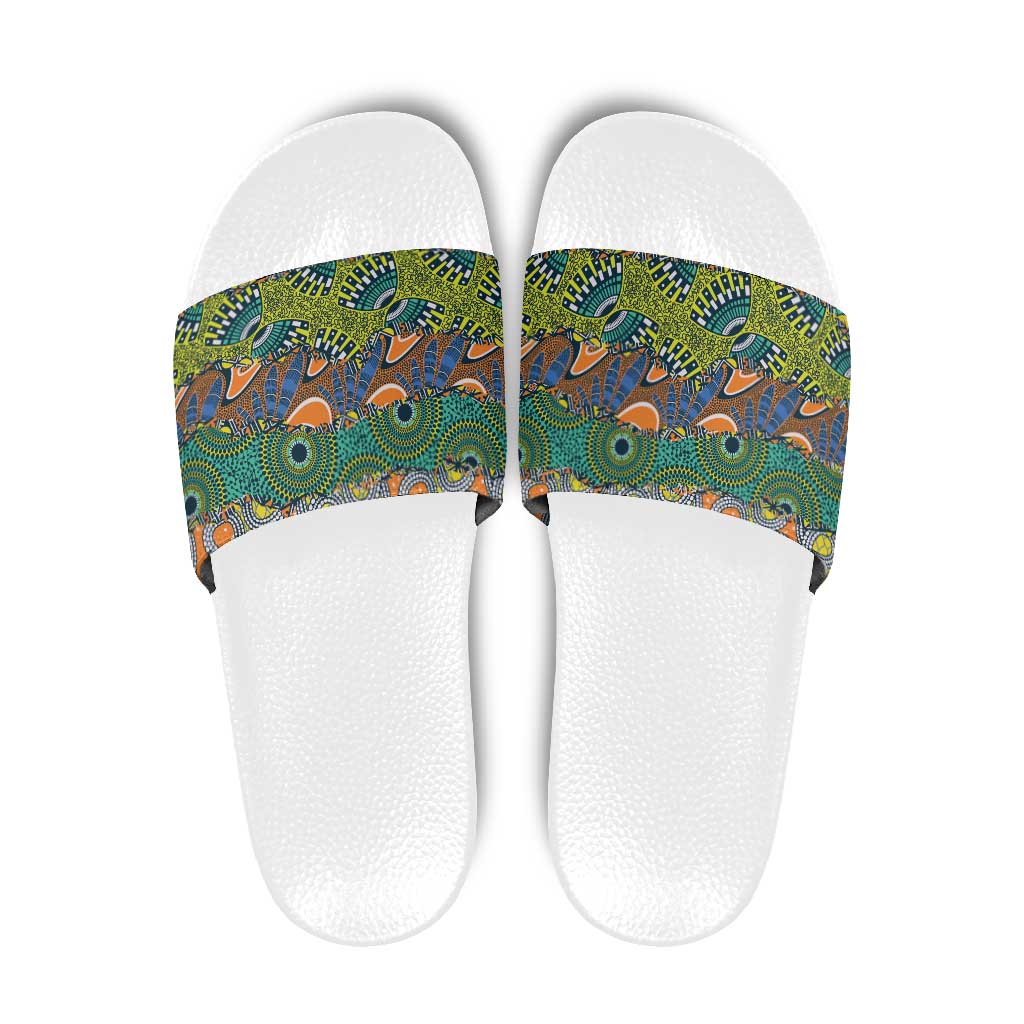 Africa Tribal Mixed Pattern Slide Sandals LT9