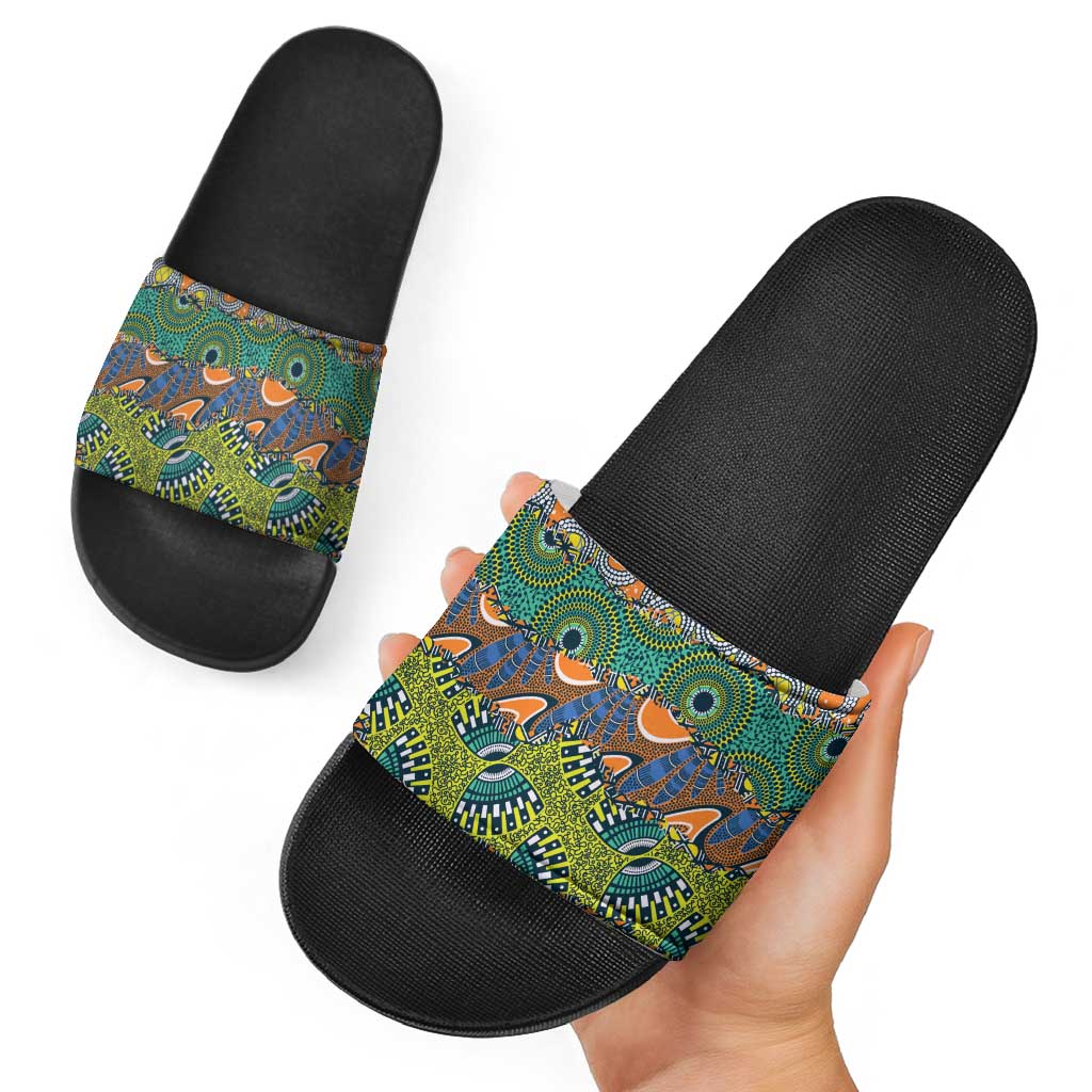 Africa Tribal Mixed Pattern Slide Sandals LT9