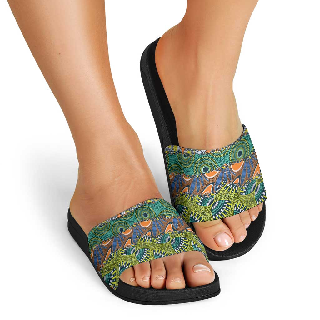Africa Tribal Mixed Pattern Slide Sandals LT9