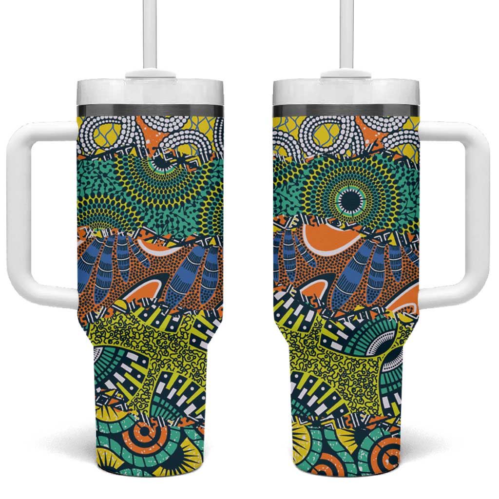 Africa Tribal Mixed Pattern Tumbler With Handle LT9