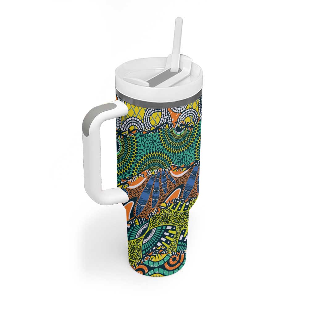 Africa Tribal Mixed Pattern Tumbler With Handle LT9