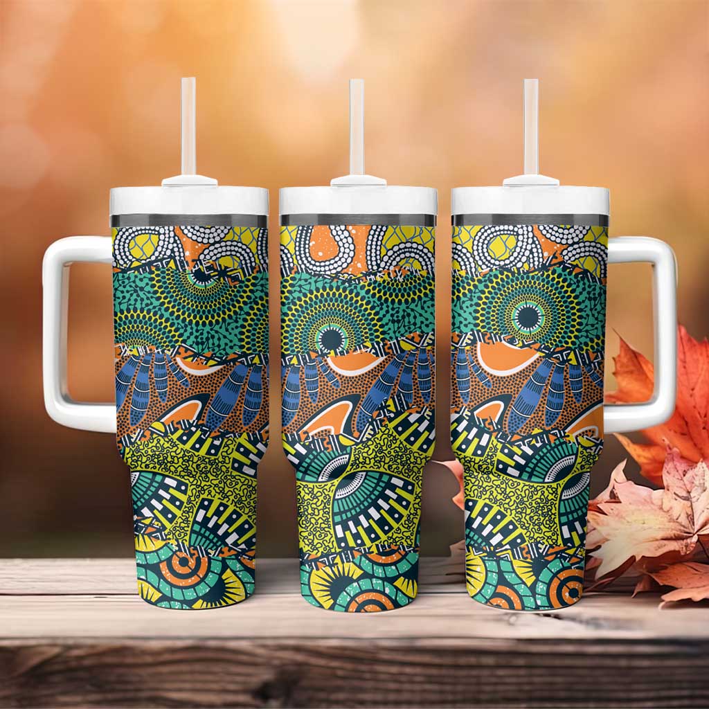Africa Tribal Mixed Pattern Tumbler With Handle LT9