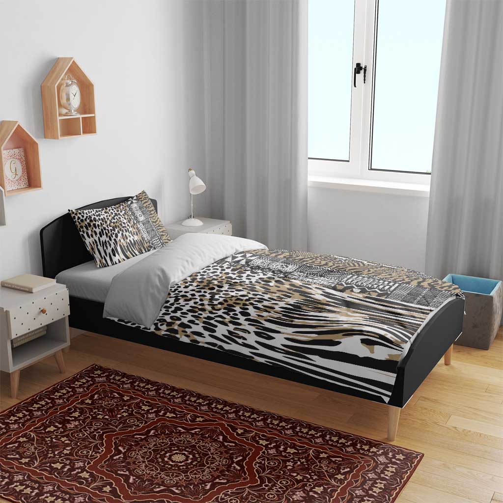 Africa Tribal Pattern Mixed Leopard Skin Bedding Set LT9