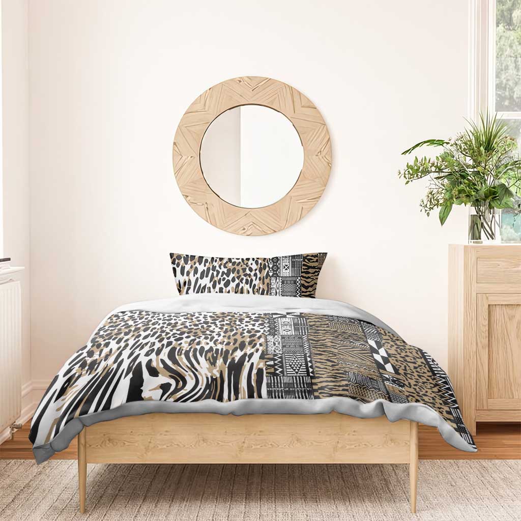 Africa Tribal Pattern Mixed Leopard Skin Bedding Set LT9