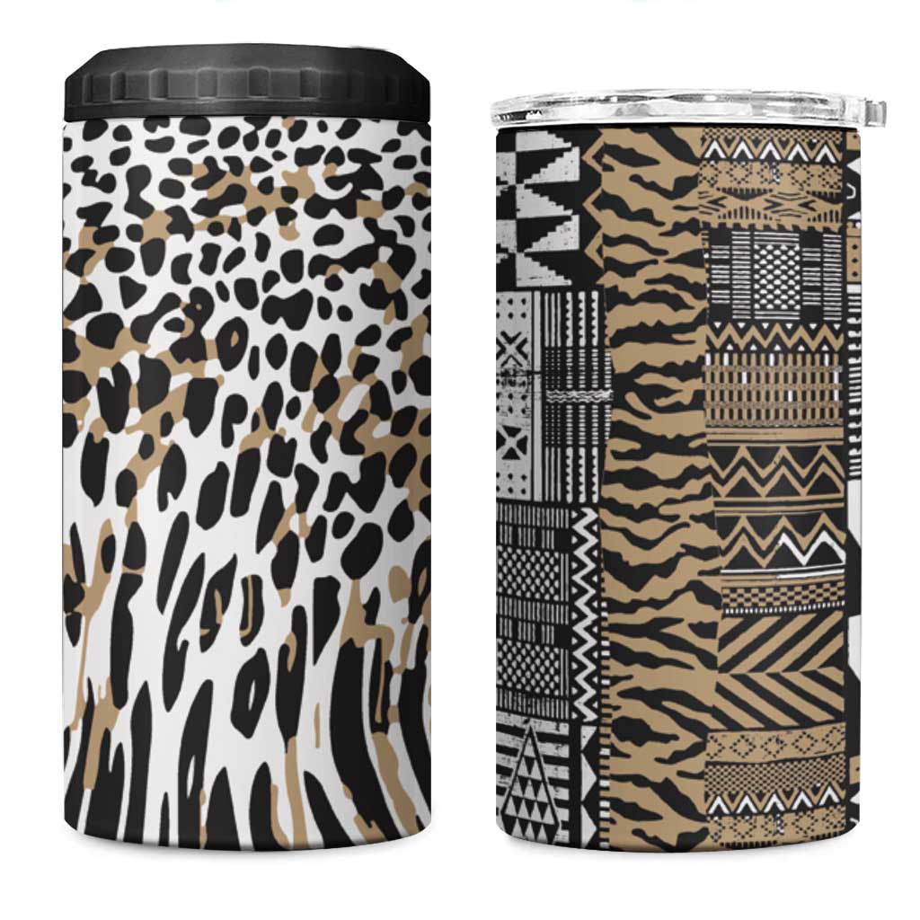 Africa Tribal Pattern Mixed Leopard Skin 4 in 1 Can Cooler Tumbler LT9