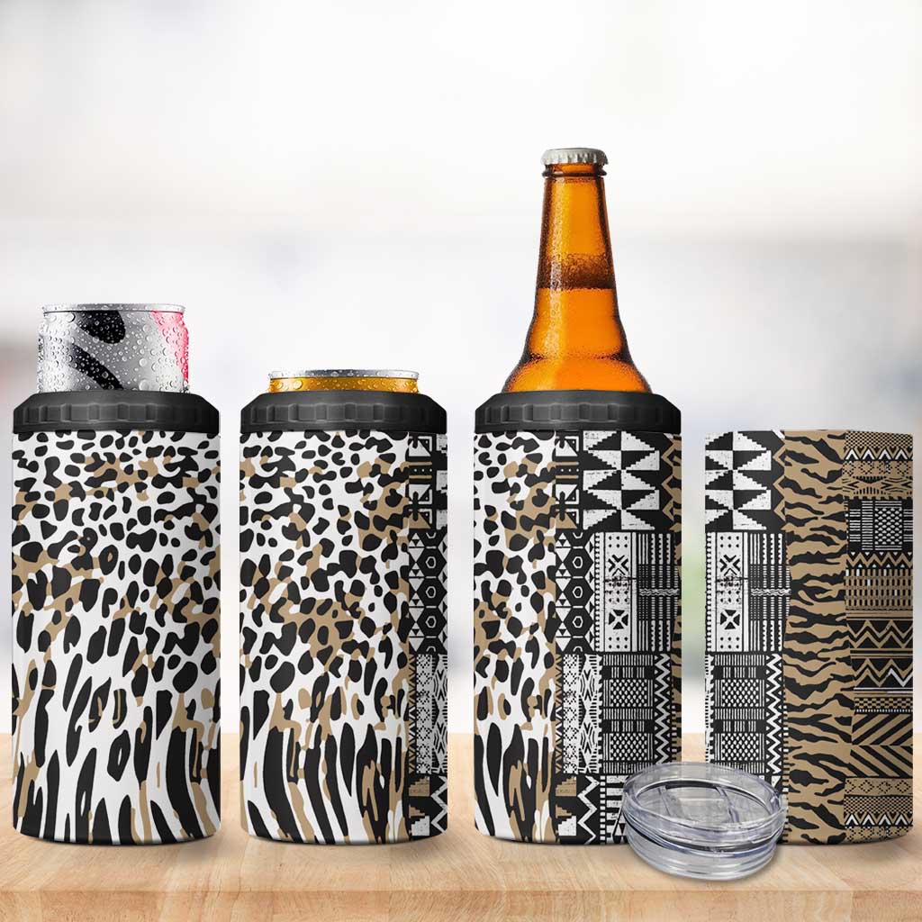 Africa Tribal Pattern Mixed Leopard Skin 4 in 1 Can Cooler Tumbler LT9