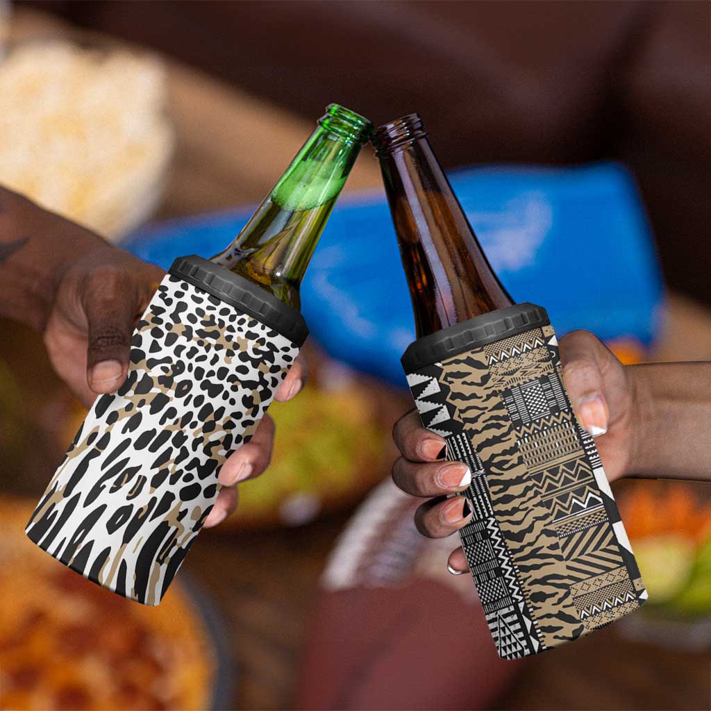 Africa Tribal Pattern Mixed Leopard Skin 4 in 1 Can Cooler Tumbler LT9