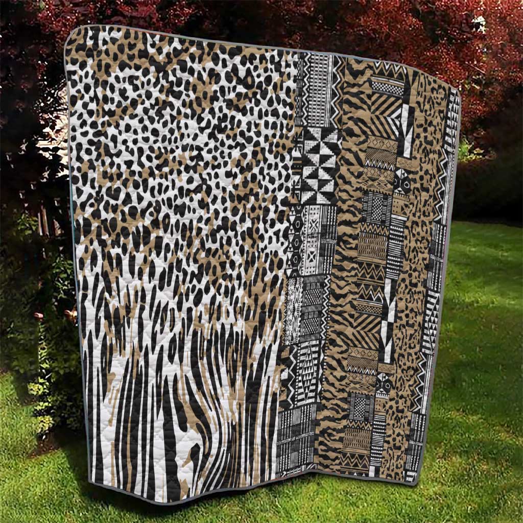 Africa Tribal Pattern Mixed Leopard Skin Quilt LT9