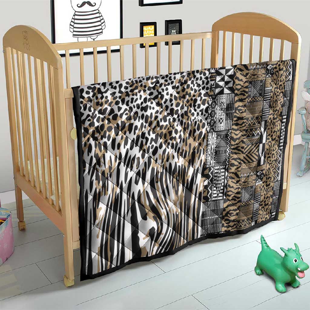 Africa Tribal Pattern Mixed Leopard Skin Quilt LT9
