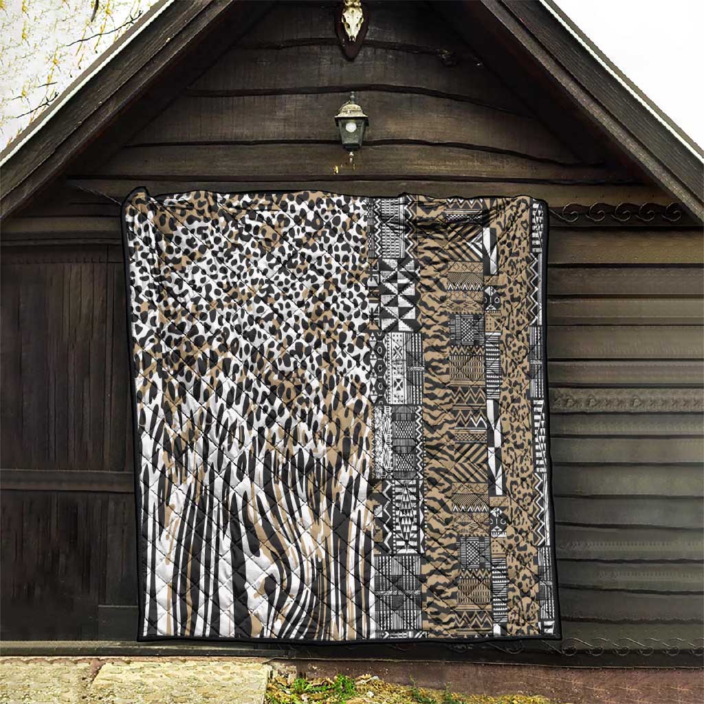 Africa Tribal Pattern Mixed Leopard Skin Quilt LT9