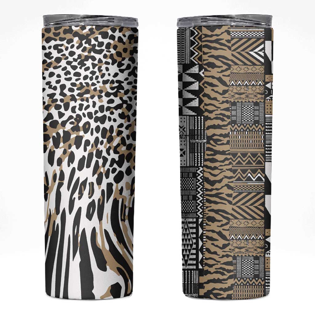 Africa Tribal Pattern Mixed Leopard Skin Skinny Tumbler LT9