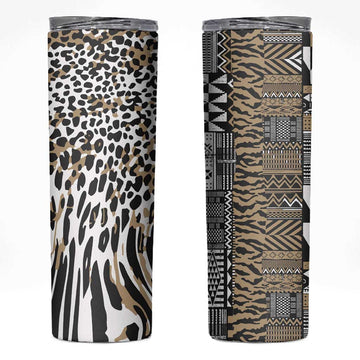 Africa Tribal Pattern Mixed Leopard Skin Skinny Tumbler LT9