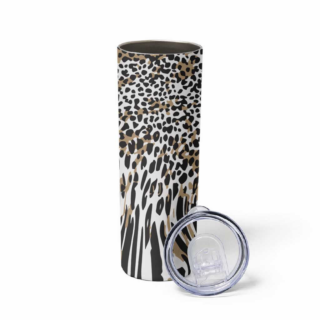 Africa Tribal Pattern Mixed Leopard Skin Skinny Tumbler LT9