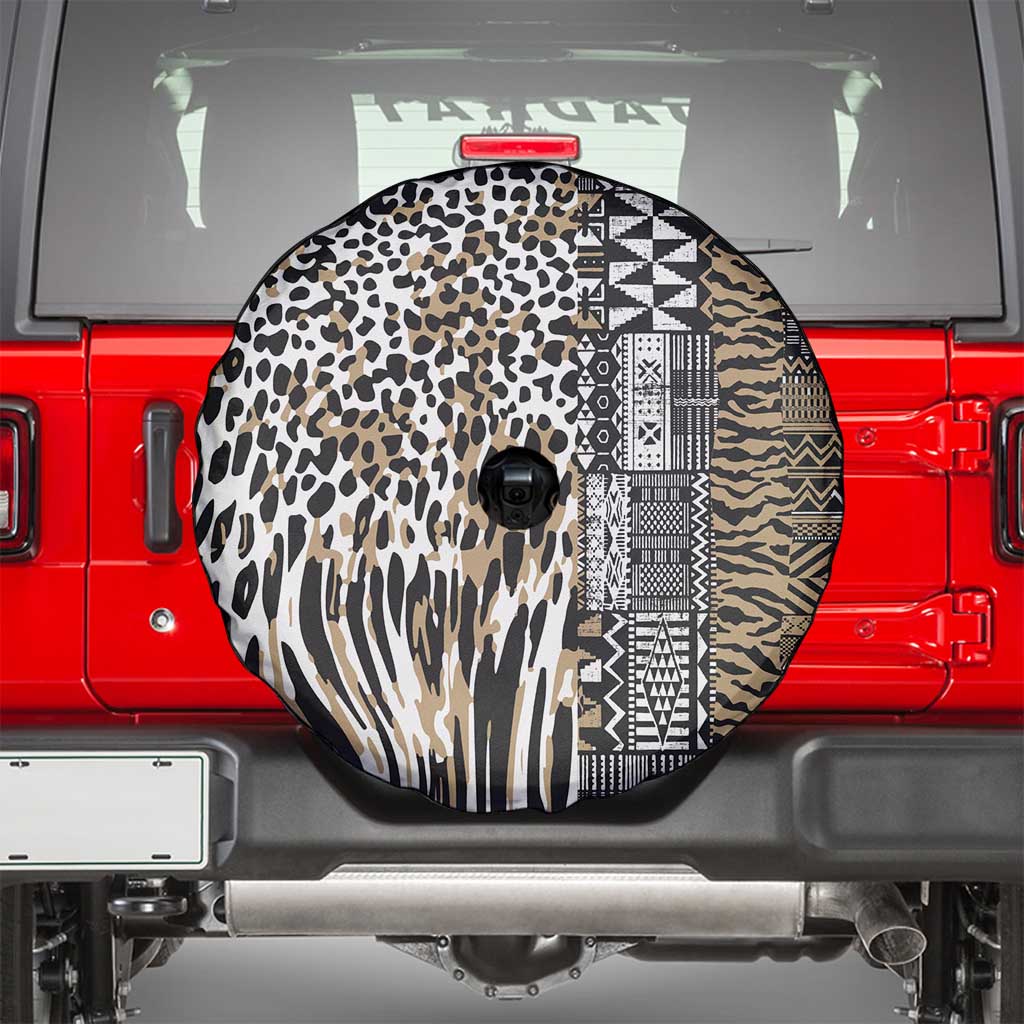 Africa Tribal Pattern Mixed Leopard Skin Spare Tire Cover LT9