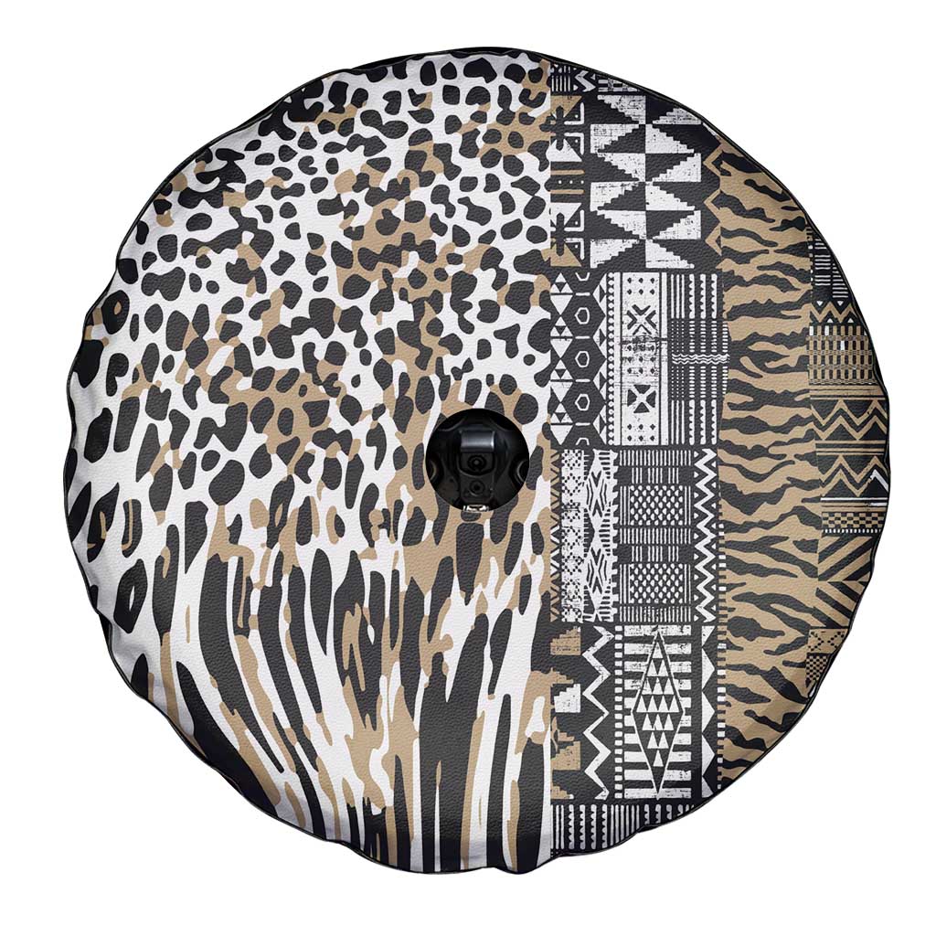 Africa Tribal Pattern Mixed Leopard Skin Spare Tire Cover LT9