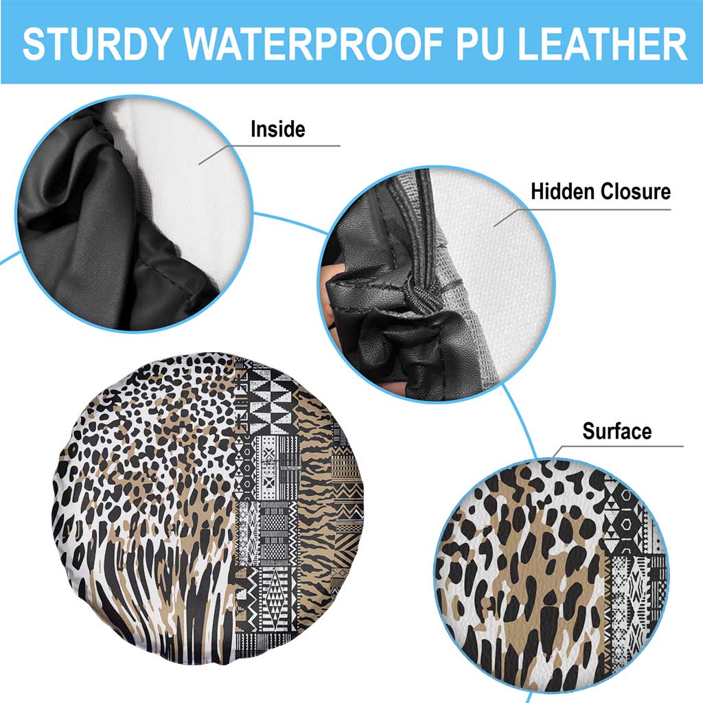 Africa Tribal Pattern Mixed Leopard Skin Spare Tire Cover LT9