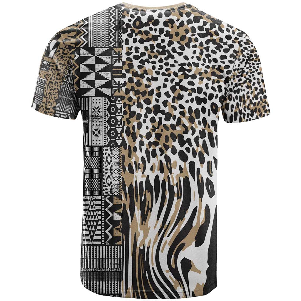 Africa Tribal Pattern Mixed Leopard Skin T shirt LT9