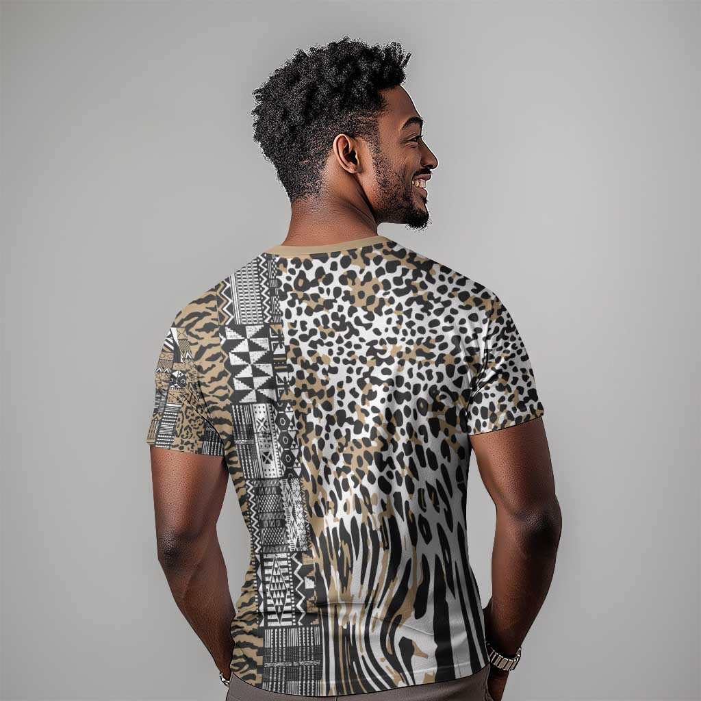 Africa Tribal Pattern Mixed Leopard Skin T shirt LT9