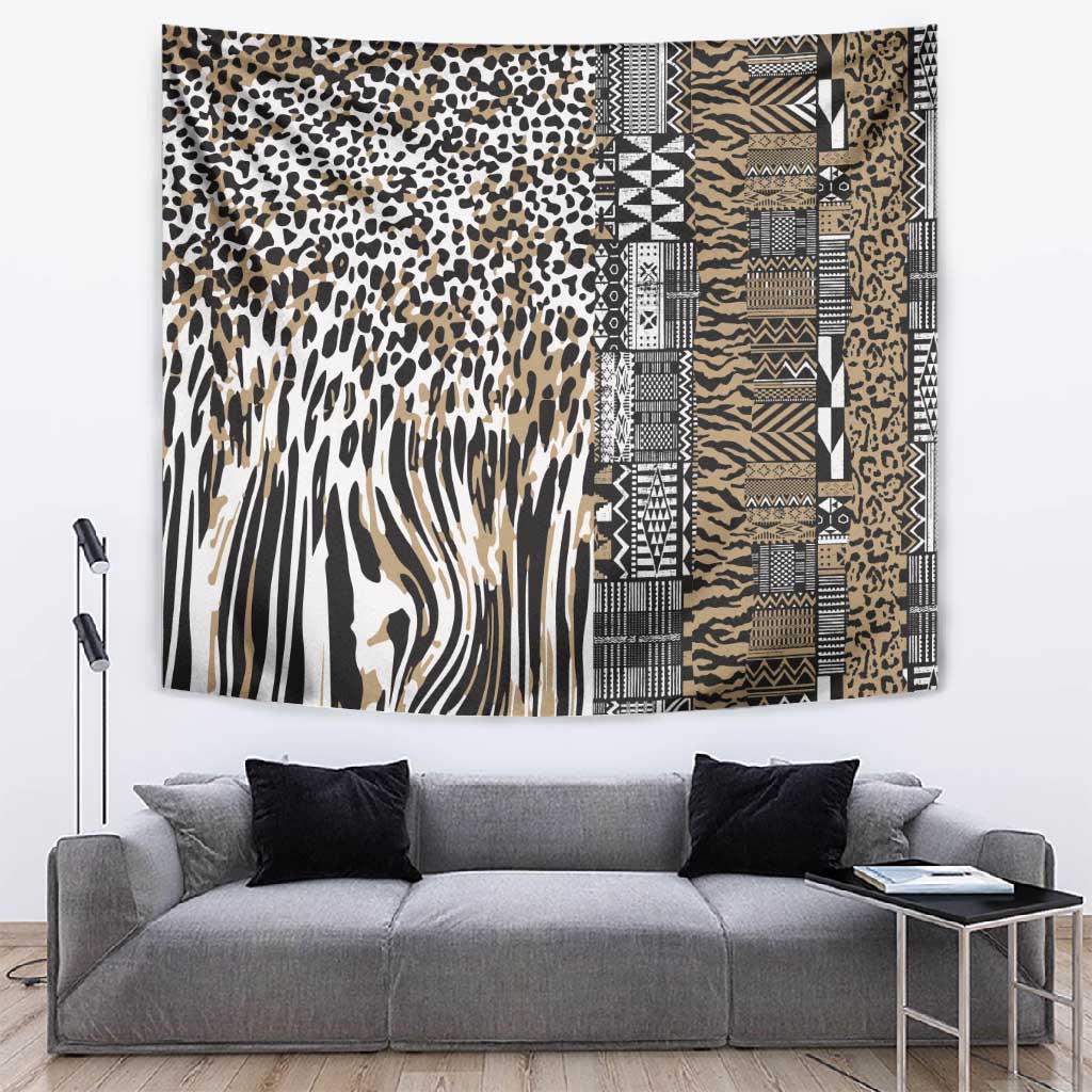 Africa Tribal Pattern Mixed Leopard Skin Tapestry LT9