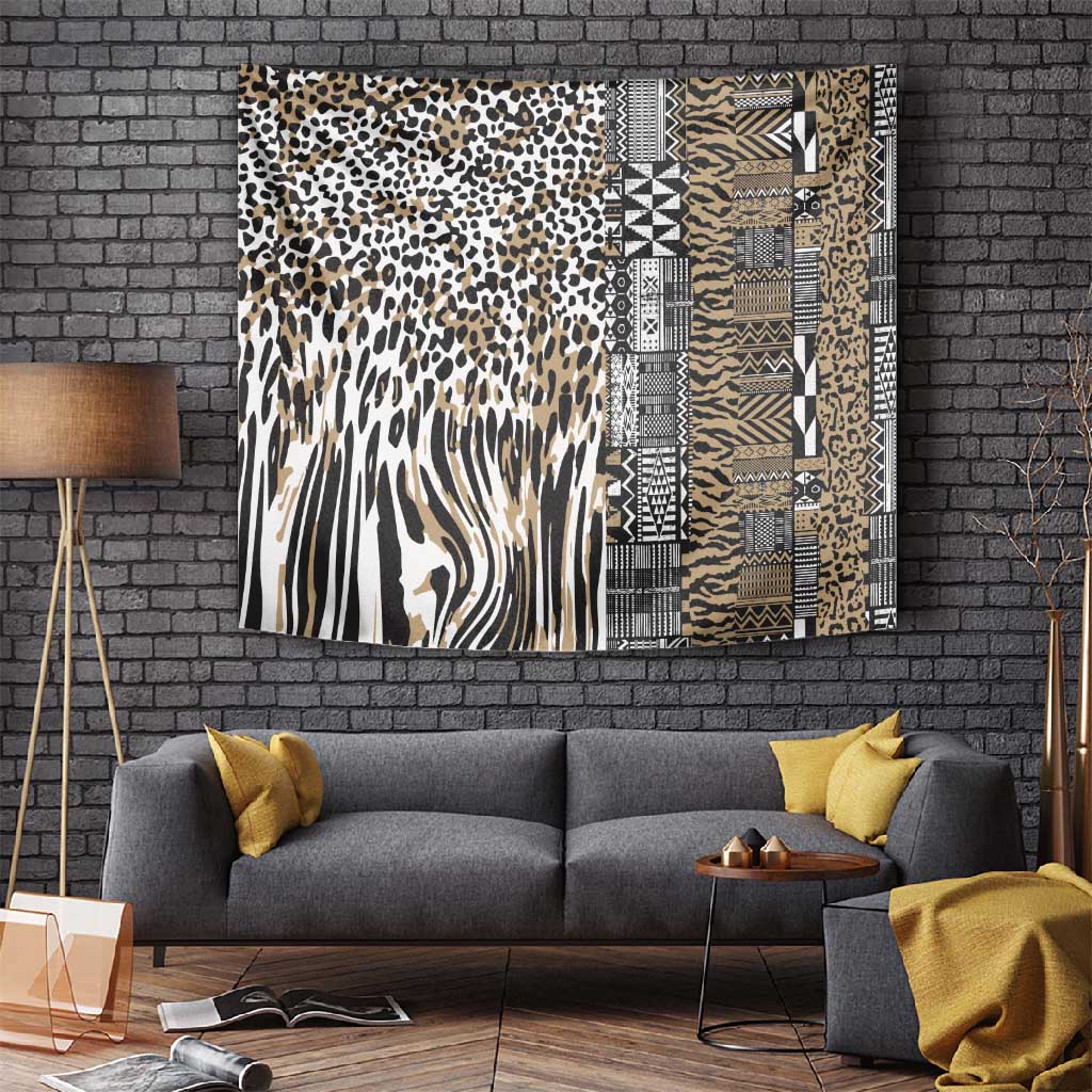 Africa Tribal Pattern Mixed Leopard Skin Tapestry LT9