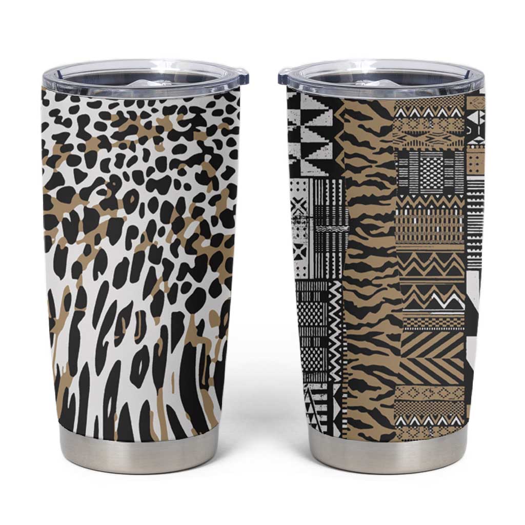 Africa Tribal Pattern Mixed Leopard Skin Tumbler Cup LT9