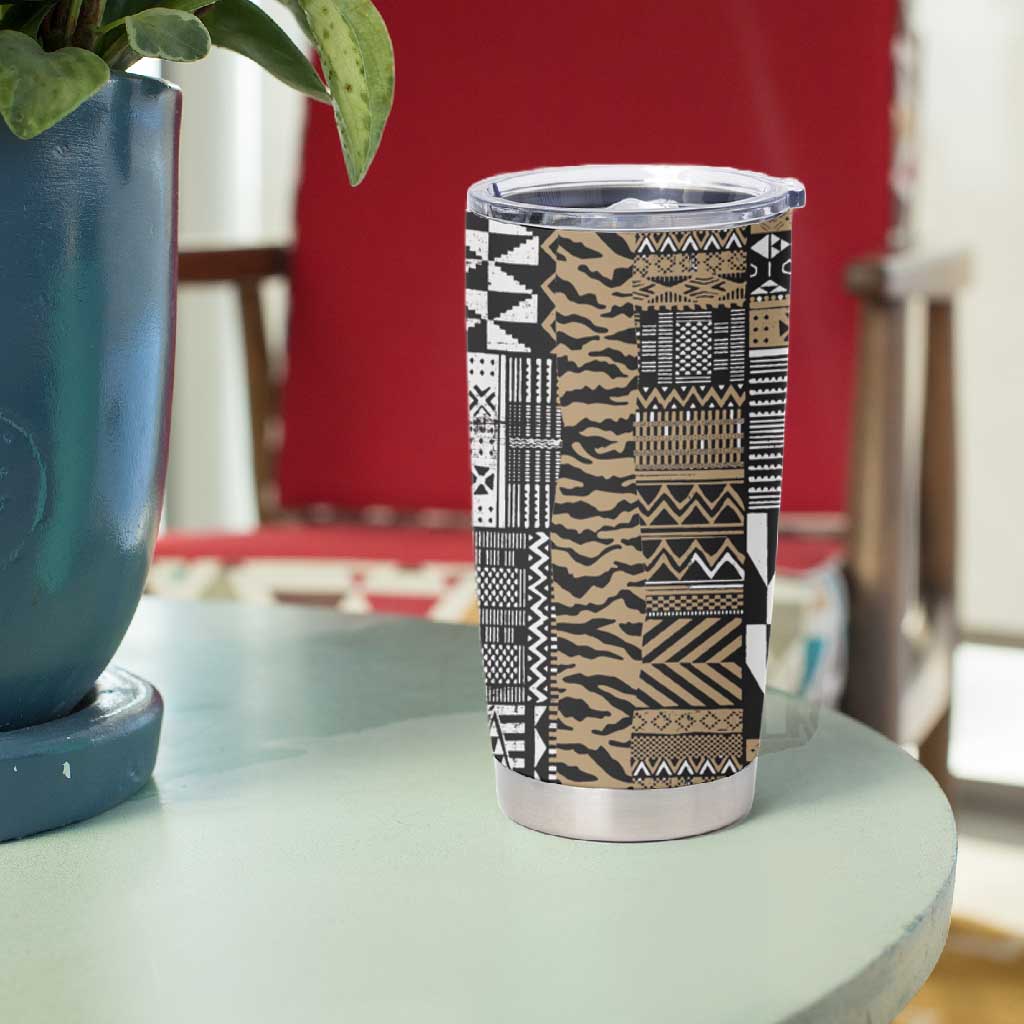 Africa Tribal Pattern Mixed Leopard Skin Tumbler Cup LT9