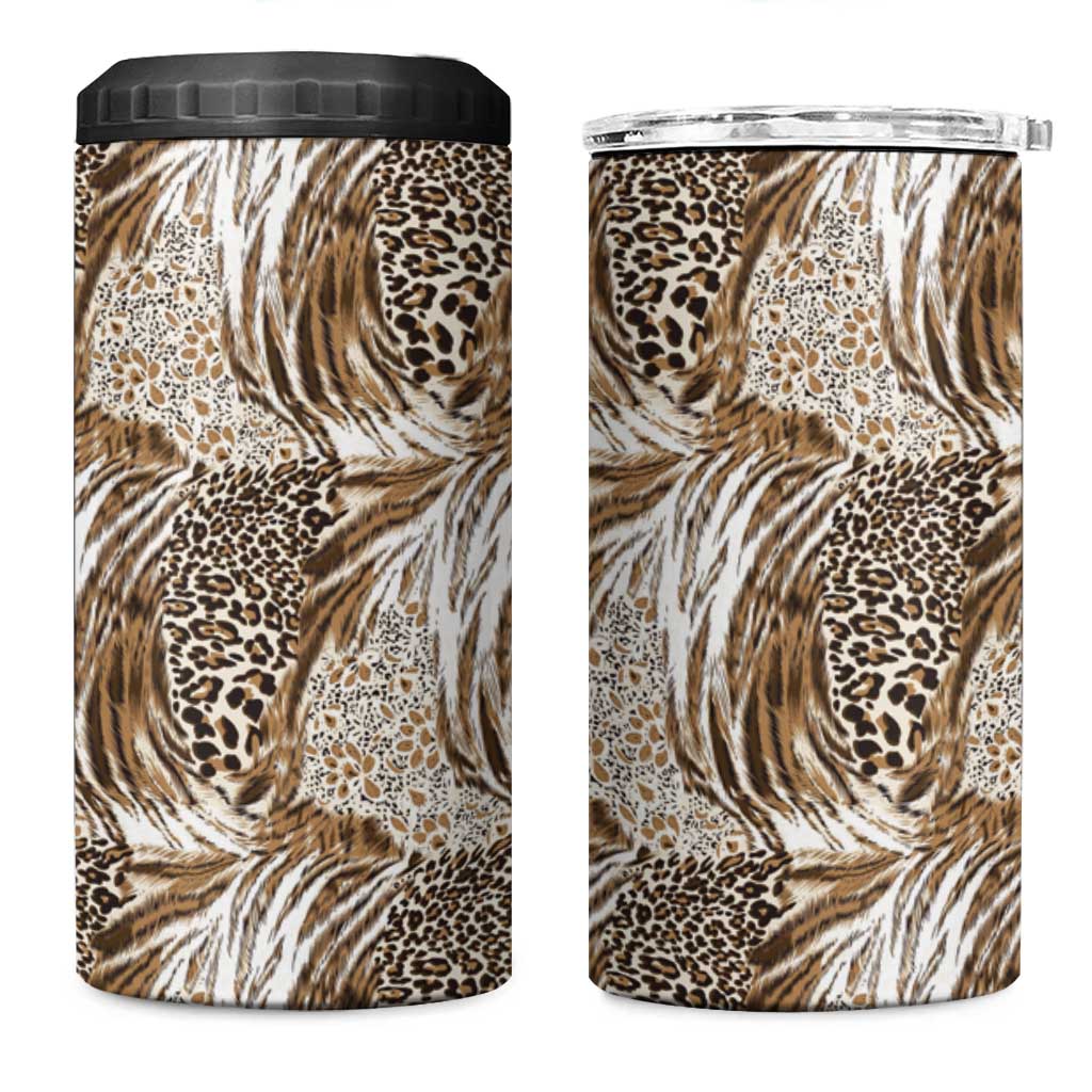 African Wild Animal Skins 4 in 1 Can Cooler Tumbler Leopard Pattern LT9