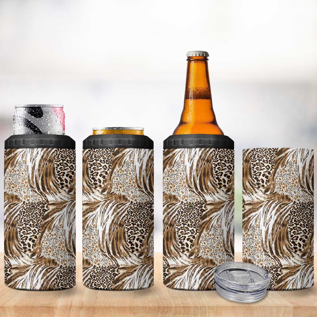 African Wild Animal Skins 4 in 1 Can Cooler Tumbler Leopard Pattern LT9
