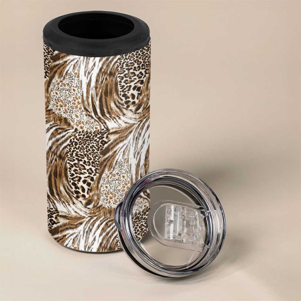 African Wild Animal Skins 4 in 1 Can Cooler Tumbler Leopard Pattern LT9