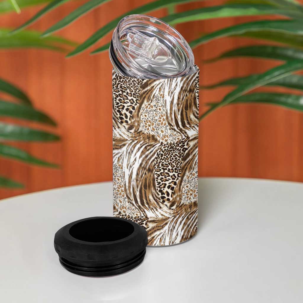African Wild Animal Skins 4 in 1 Can Cooler Tumbler Leopard Pattern LT9