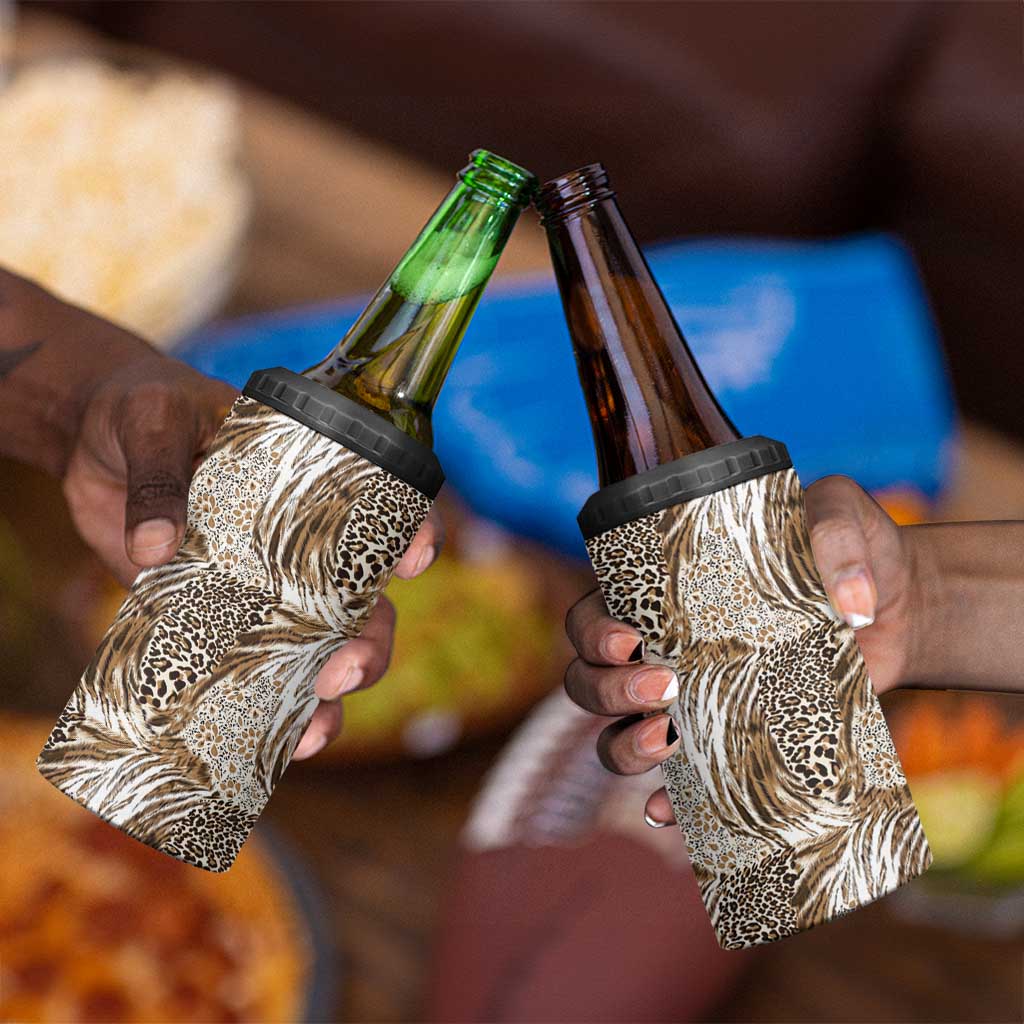 African Wild Animal Skins 4 in 1 Can Cooler Tumbler Leopard Pattern LT9