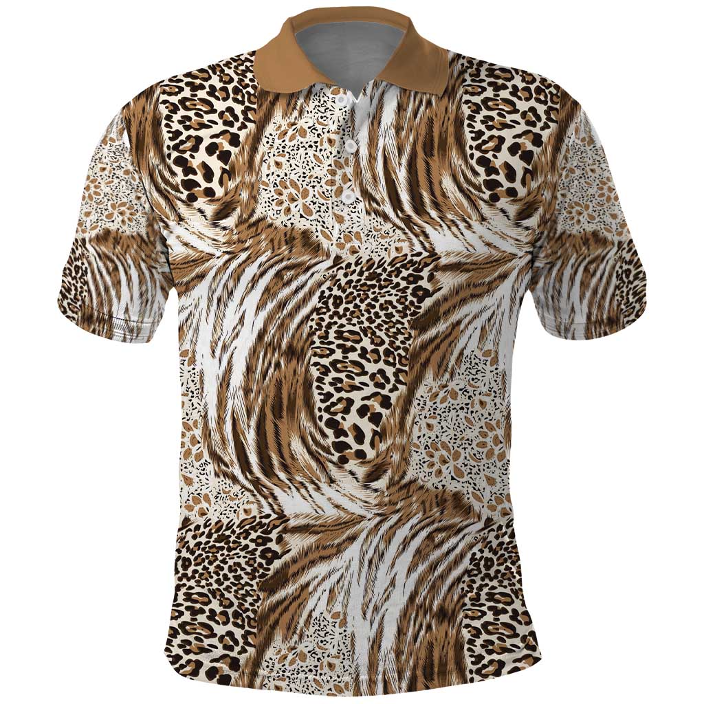 Wild Animal Skins Polo Shirt Leopard Pattern LT9