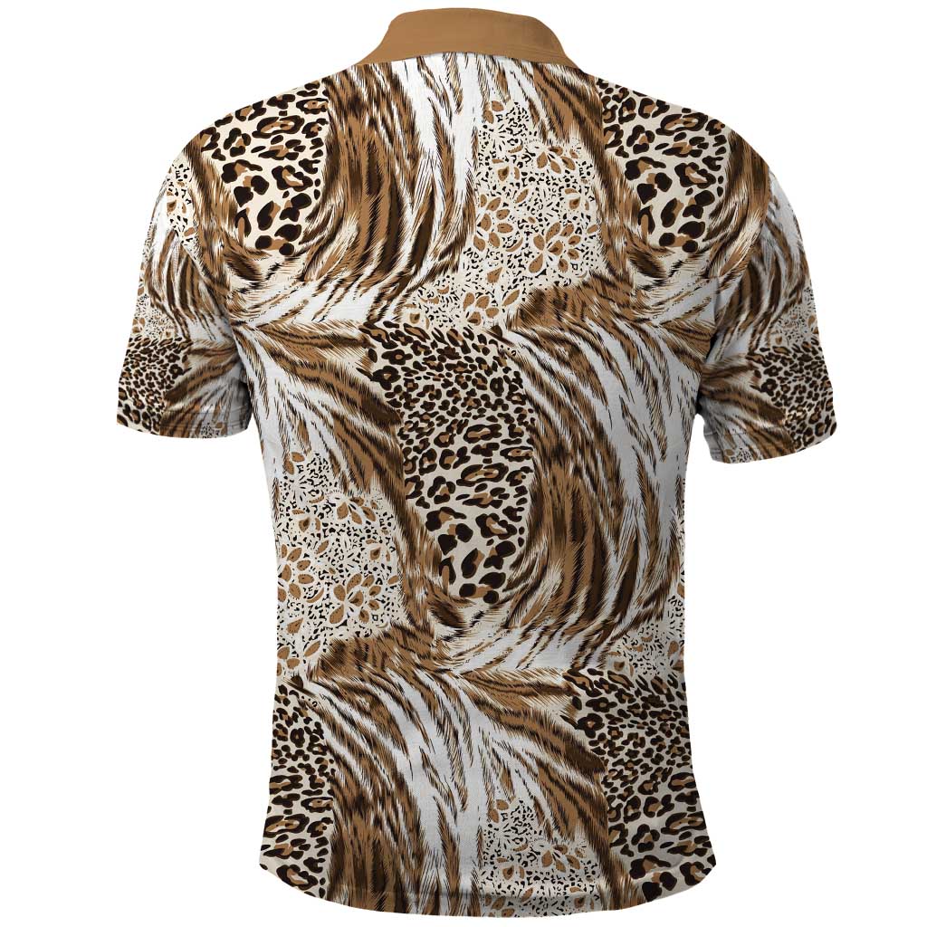 Wild Animal Skins Polo Shirt Leopard Pattern LT9