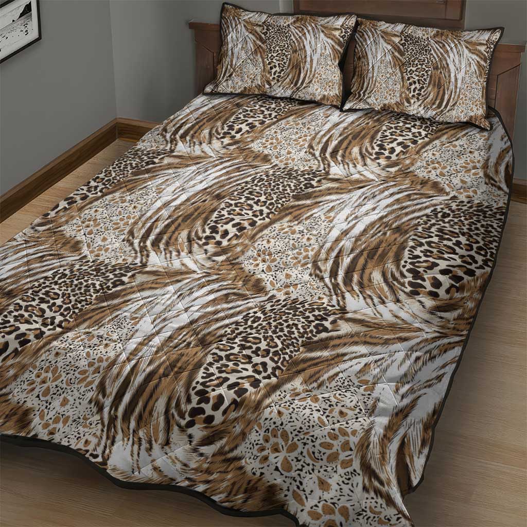 African Wild Animal Skins Quilt Bed Set Leopard Pattern LT9
