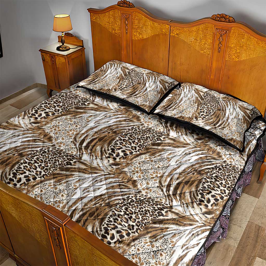 African Wild Animal Skins Quilt Bed Set Leopard Pattern LT9