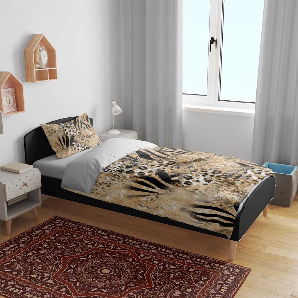 African Wild Animal Skins Bedding Set Zebra Tiger Leopard Mix Skin LT9