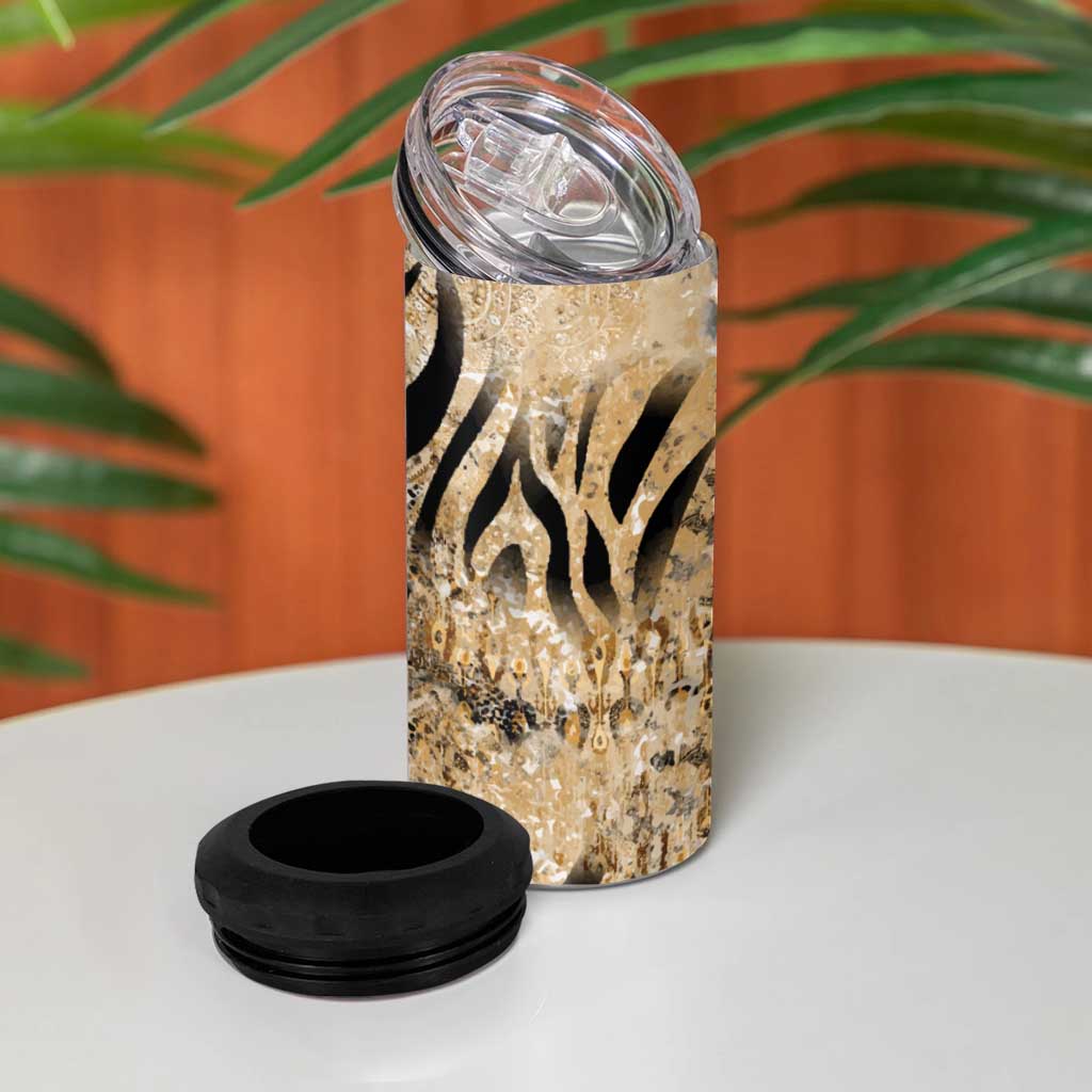 African Wild Animal Skins 4 in 1 Can Cooler Tumbler Zebra Tiger Leopard Mix Skin LT9