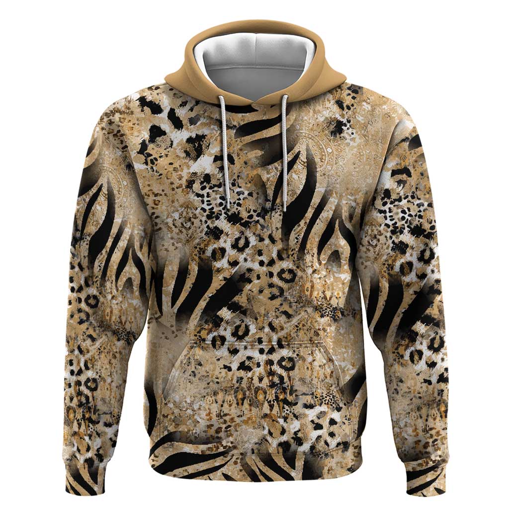 Wild Animal Skins Hoodie Zebra Tiger Leopard Mix Skin LT9