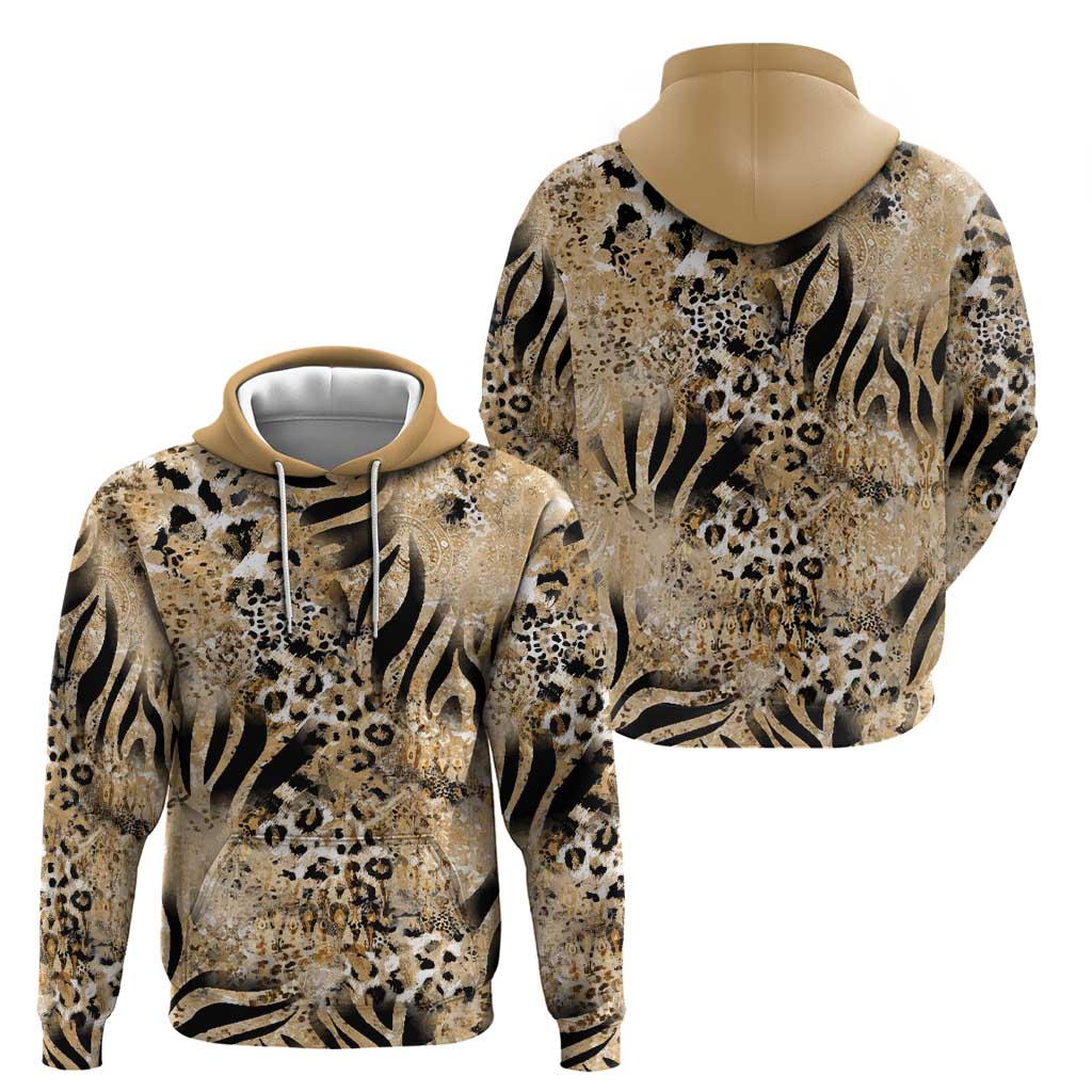 Wild Animal Skins Hoodie Zebra Tiger Leopard Mix Skin LT9