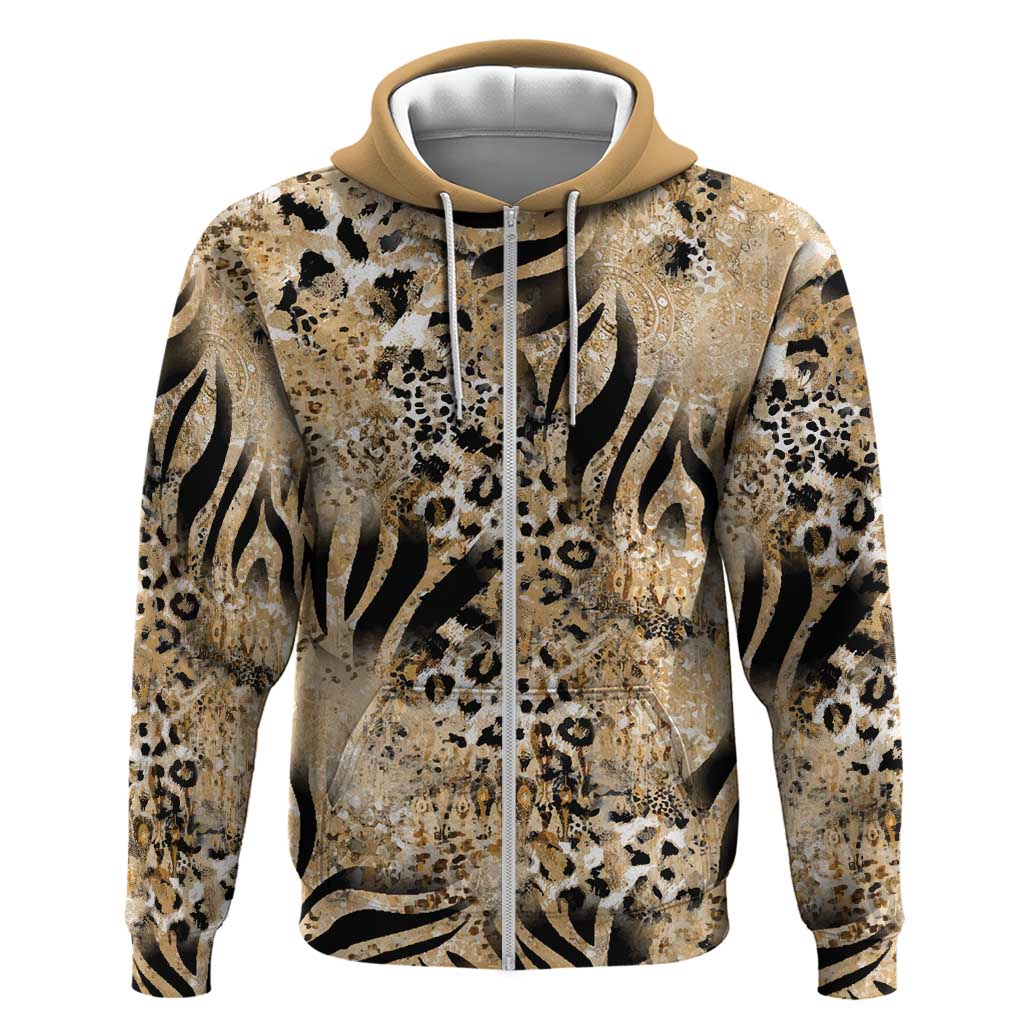Wild Animal Skins Hoodie Zebra Tiger Leopard Mix Skin LT9