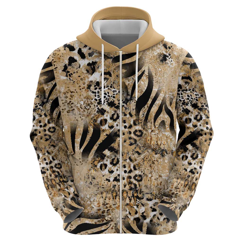 Wild Animal Skins Hoodie Zebra Tiger Leopard Mix Skin LT9