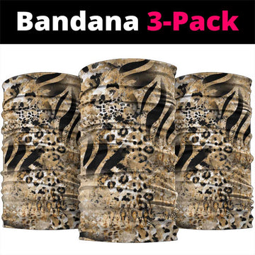 Wild Animal Skins Neck Gaiter Zebra Tiger Leopard Mix Skin LT9