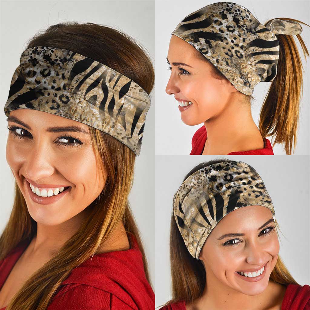 Wild Animal Skins Neck Gaiter Zebra Tiger Leopard Mix Skin LT9