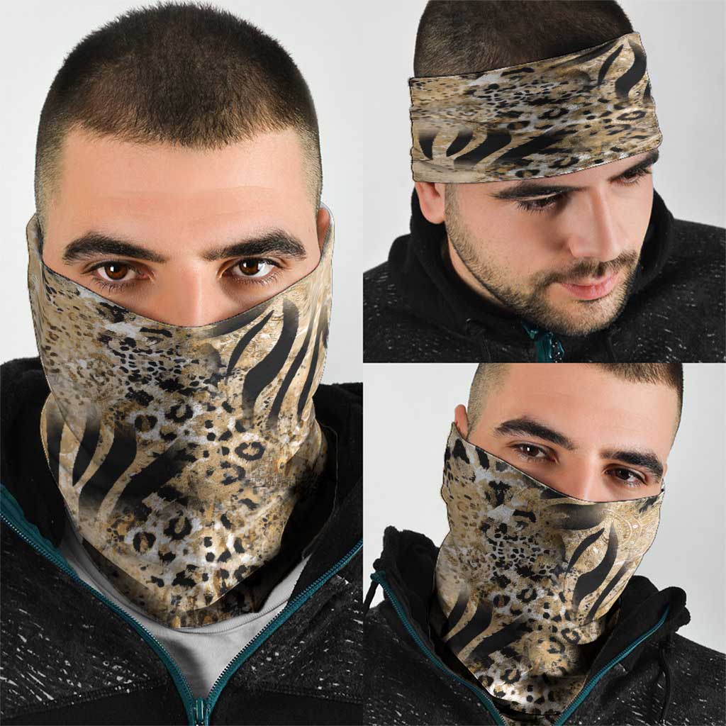 Wild Animal Skins Neck Gaiter Zebra Tiger Leopard Mix Skin LT9